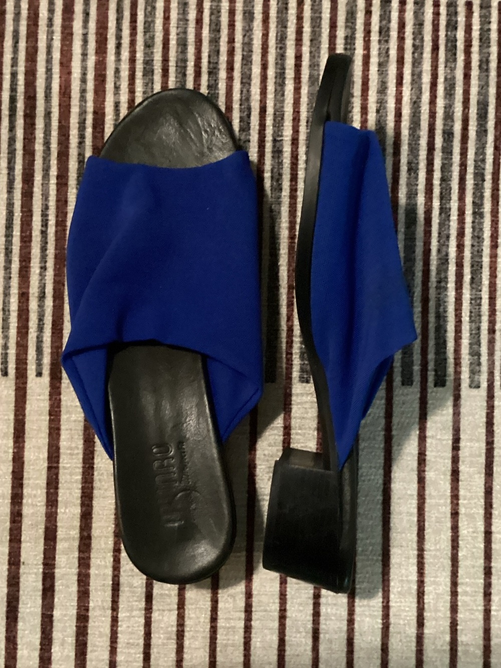 Munro Cobalt Blue Slip-On Mules with Cross Wrap